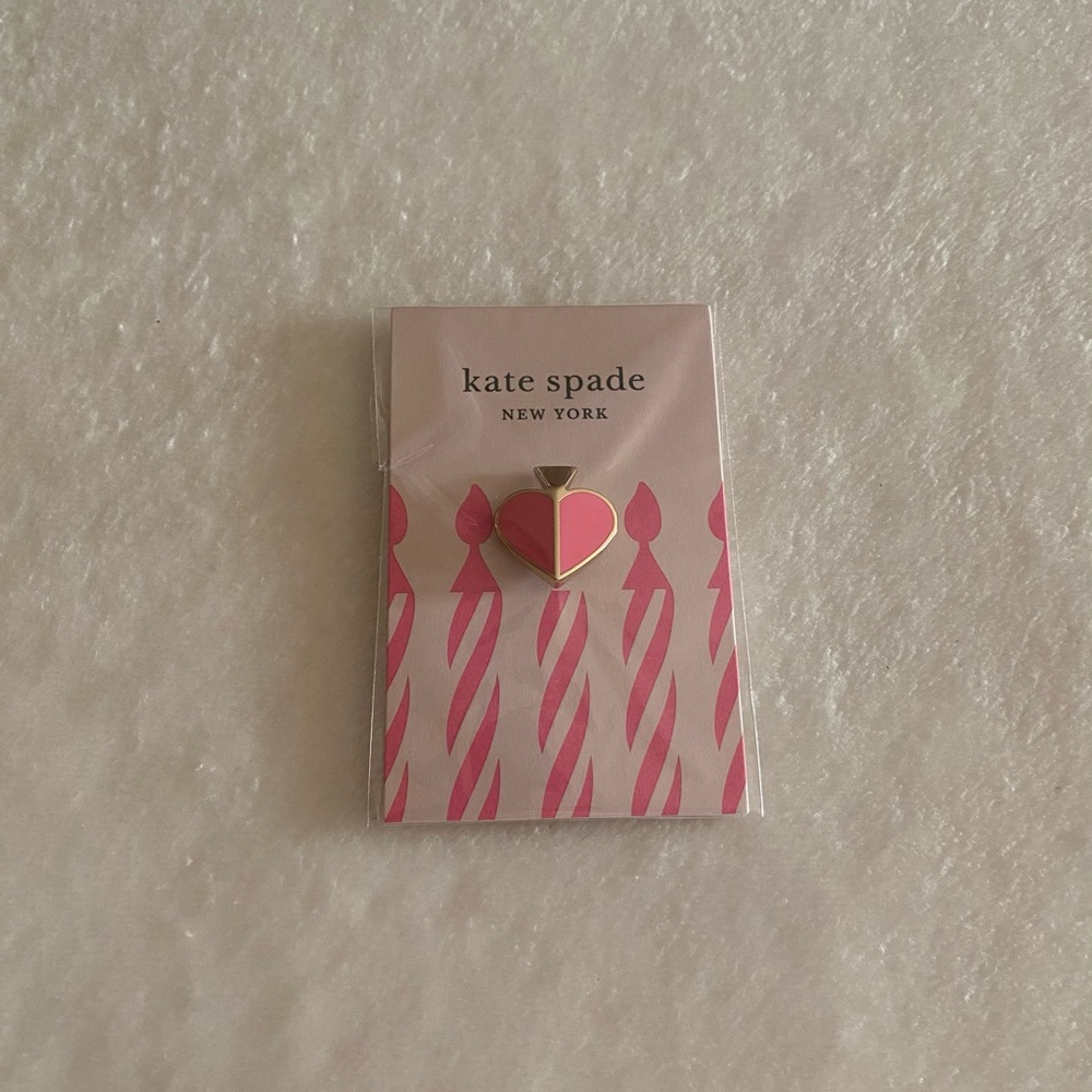 Kate Spade Pink and Gold Heart Pin